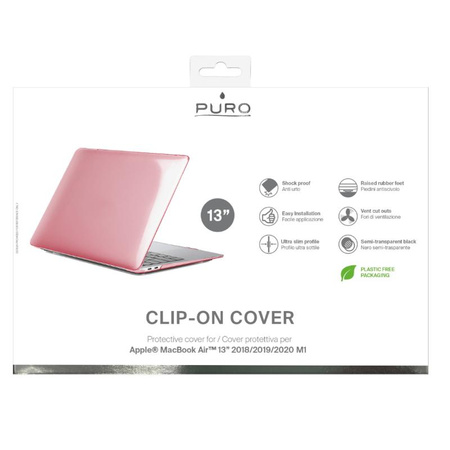 PURO Clip On - Housse pour Macbook Air 13" (M1 2021 / 2020 / 2018) (rose)