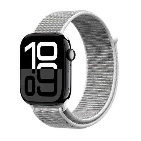 Crong Nylon - Sportovní pásek pro Apple Watch 38/40/41/42 mm (Silver Grey)