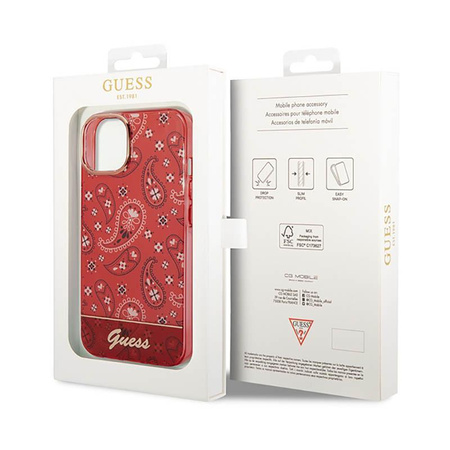 Guess Bandana Paisley - iPhone 14 Tasche (rot)