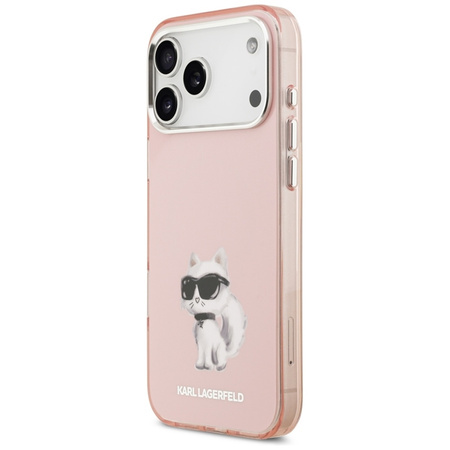Karl Lagerfeld IML Aquarelle Choupette & Logo MagSafe - iPhone 17 Pro tok (rózsaszín)