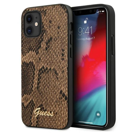 Guess Python Collection - pouzdro pro iPhone 12 mini (hnědé)