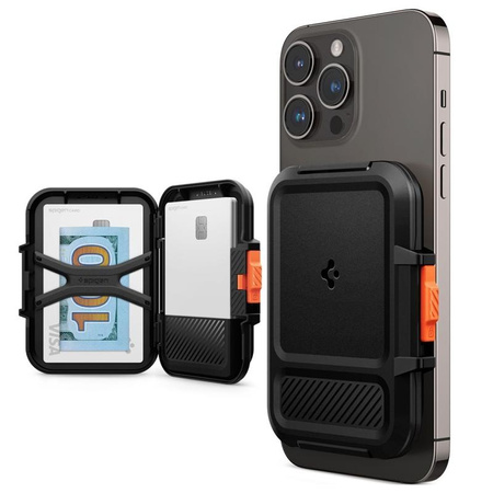 Spigen Lock Fit MagSafe - magnetická peněženka (černá)