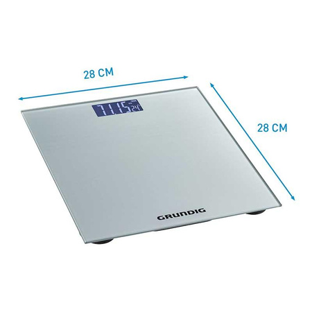 Grundig - Pèse-personne électronique, en verre, jusqu'à 180 kg (argent)