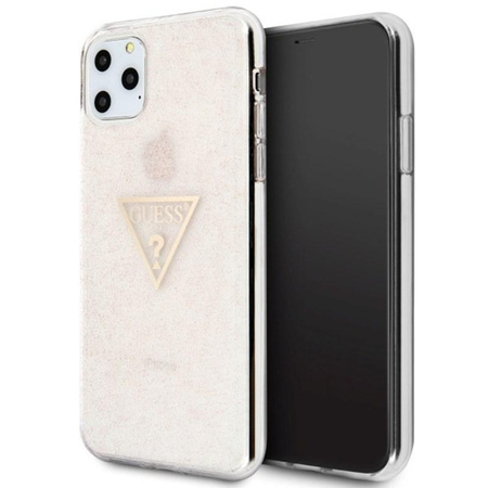 Pouzdro Guess Solid Glitter Triangle - iPhone 11 Pro Max (růžové)