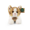 Mascotte realistica di peluche Gatto sdraiato bianco e marrone 20 cm Rappa ecologica