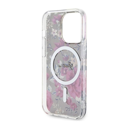 Guess Flower MagSafe - pouzdro pro iPhone 14 Pro (zelené)