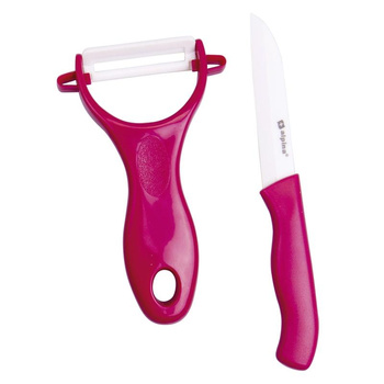 Alpina - Peeler + vegetable knife set (Pink)