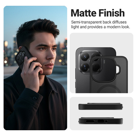 Crong Hybrid Matte Magnetic - kryt MagSafe pro Xiaomi 17 (černý)