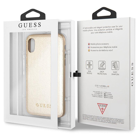 Guess Iridescent - Pouzdro pro iPhone Xs / X (zlaté)