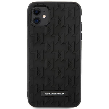 Karl Lagerfeld Monogram 3D Pattern - iPhone 11 Hülle (Schwarz)