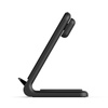 Crong PowerSpot Pivot Stand – 3-in-1 kabelloses Ladegerät für iPhone, Samsung & Android, Galaxy Watch und TWS-Kopfhörer (Schwarz)