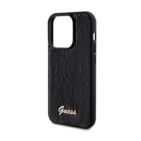 Guess Sequin Script Metal - Tasche für iPhone 13 Pro Max (Schwarz)