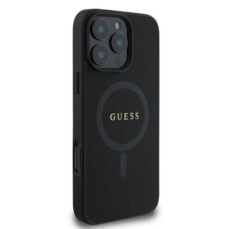 Guess Saffiano Classic Logo MagSafe - Case for iPhone 16 Pro (black)