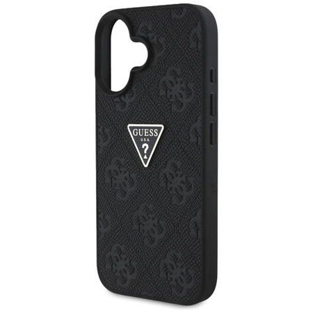 Guess Hot Stamp 4G Pattern Triangle Metal Logo - Case for iPhone 16 (black)