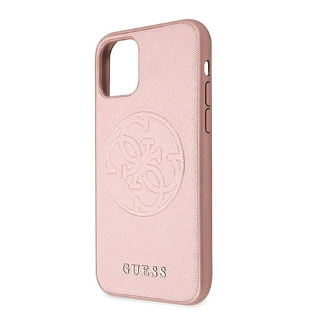 Guess Saffiano 4G Circle Logo - iPhone 11 Pro Max Case (pink)
