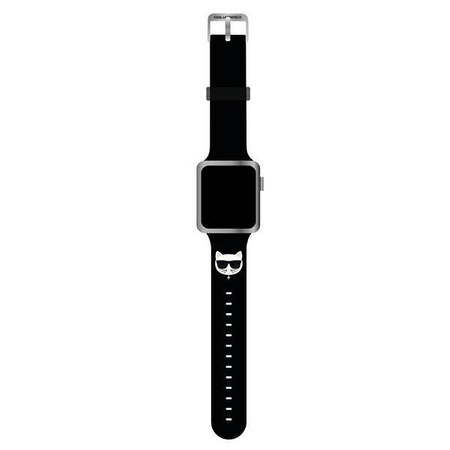 Karl Lagerfeld Silikonová hlava Choupette - řemínek pro Apple Watch 38/40/41 mm (černý)