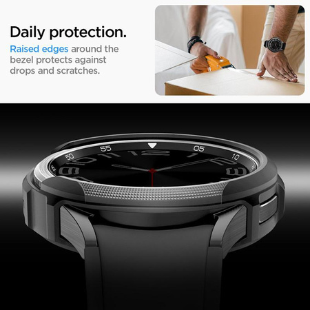 Spigen Liquid Air - Étui pour Samsung Galaxy Watch 6 Classic 47 mm (Noir)