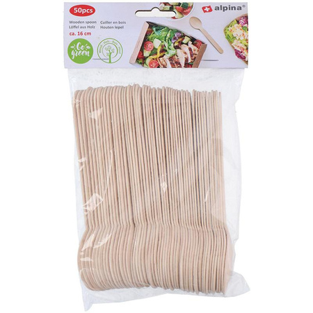 HOLZSTANDLÖFFEL, Alpina, Set, 16 cm, 50 Stück.
