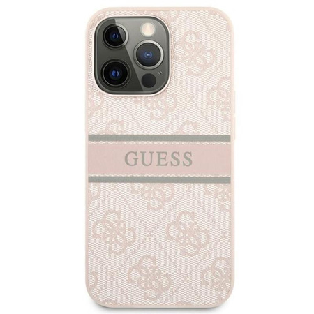 Guess 4G Printed Stripe - Coque pour iPhone 13 Pro (rose)