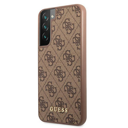 Guess 4G Metall Gold Logo - Samsung Galaxy S22 Gehäuse (braun)