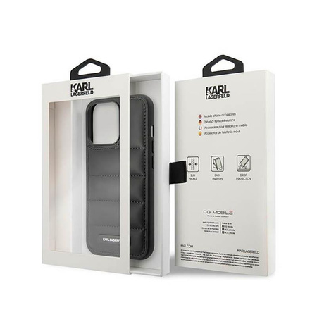 Karl Lagerfeld Puffy Elongated Logo - Etui iPhone 14 Pro Max (czarny)
