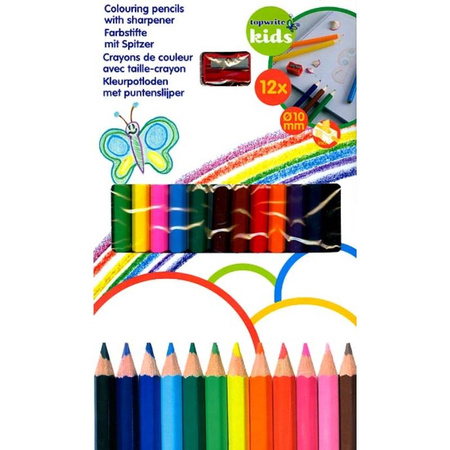 Topwrite - Set of pencil crayons 12pcs. with sharpener