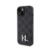 Karl Lagerfeld Leather Monogram Hot Stamp Metal Logo - pouzdro pro iPhone 15 (černé)