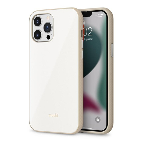 Moshi iGlaze Slim Hardshell Case - iPhone 13 Pro Max Case (SnapTo system) (Pearl White)