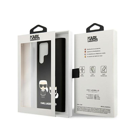 Karl Lagerfeld Slilicone Karl & Choupette - Etui Samsung Galaxy S22 Ultra (czarny)