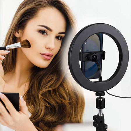 Grundig - Lampa pierścieniowa LED ze statywem do zdjęć, selfie, makijażu