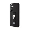 Karl Lagerfeld Gripstand Saffiano Karl & Choupette Pins - Samsung Galaxy S23 FE Case (black)