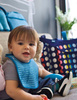 BUILT Mess Mate - 2 Baby-Lätzchen (Dribble Dots Blau)