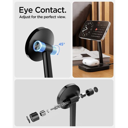 Spigen PF2100 ArcField - 2-in-1 kabelloses Ladegerät für iPhone & AirPods 7,5 W (Schwarz)