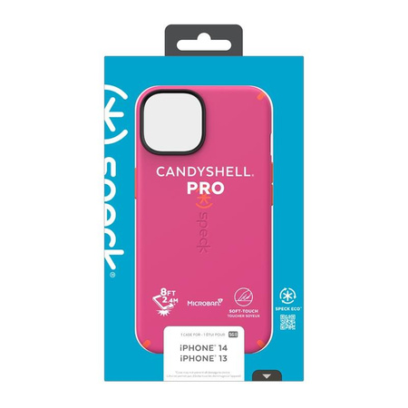 Speck CandyShell Pro - iPhone 14 / iPhone 13 Tasche mit MICROBAN-Beschichtung (Digital Pink / Energy Red)