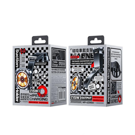 WEKOME WP-U206 Vanguard sorozat - Mágneses autós tartó 15W MagSafe vezeték nélküli töltéssel (fekete)