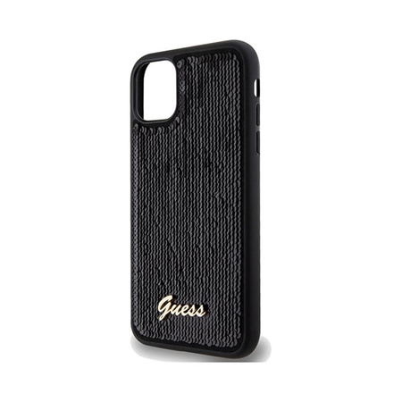 Guess Sequin Script Metal - iPhone 11 Tasche (Schwarz)