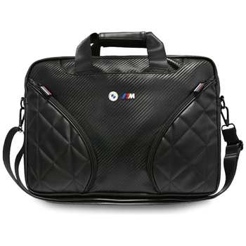 BMW Carbon Pockets & Metal Logo - 16" Notebook Bag (Black)