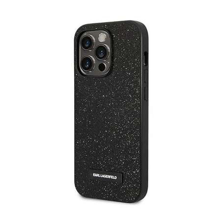 Karl Lagerfeld Glitter Plaque Logo - pouzdro pro iPhone 14 Pro Max (černé)