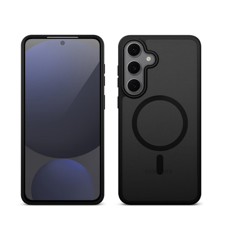 Crong Hybrid Matte Magnetic - kryt MagSafe pro Samsung Galaxy S24 FE (černý)