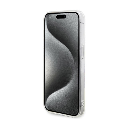 Guess IML Virágok koszorú MagSafe - iPhone 15 Pro tok (átlátszó)