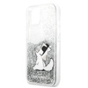 Karl Lagerfeld Liquid Glitter Choupette Fun - iPhone 13 tok (ezüst)