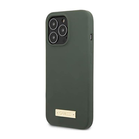 Guess Silikon Logo Platte MagSafe - iPhone 13 Pro Max Tasche (grün)