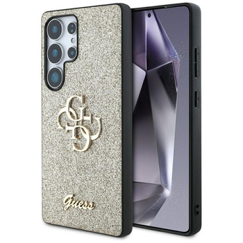Guess Fixed Glitter Big 4G Metal Logo - étui pour Samsung Galaxy S25 Ultra (Gold)