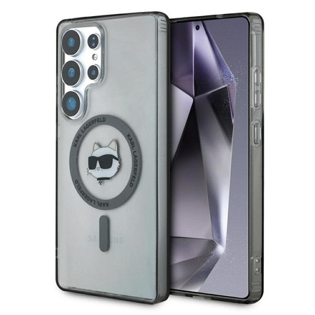 Karl Lagerfeld Button Choupette Head Printed Logo MagSafe - Pouzdro pro Samsung Galaxy S25 Ultra (Černé)
