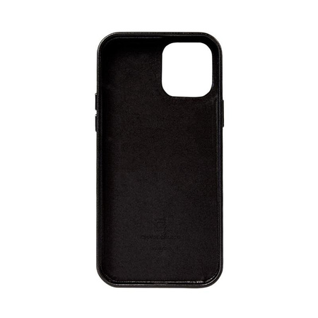 Crong Essential Cover - iPhone 12 Pro Max Hülle aus Kunstleder (Schwarz)