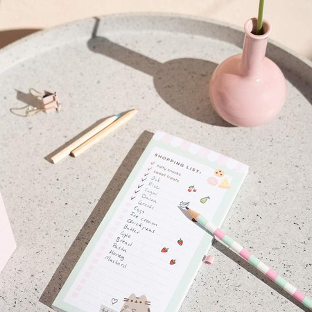 Magnetyczny Notatnik na Lodówkę Pusheen Magnes Lista Zakupów z Ołówkiem