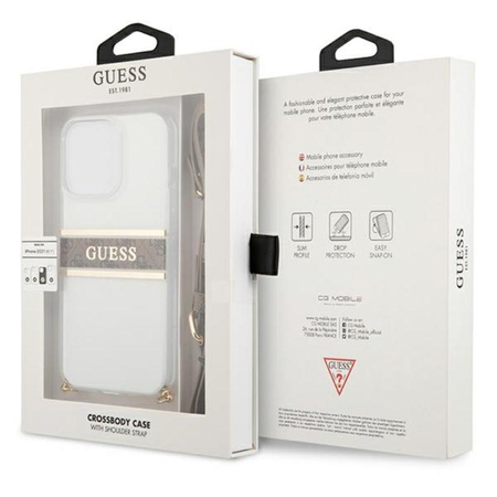 Guess 4G Gold Stripe Crossbody - iPhone 13 Pro Case