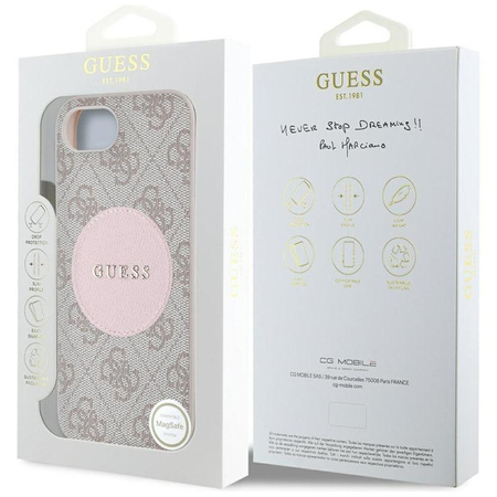 Guess 4G Circle Classic Logo MagSafe - Case for iPhone 16e (pink)
