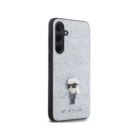 Karl Lagerfeld Fixed Glitter Ikonik Logo Metal Pin - pouzdro pro Samsung Galaxy A55 5G (stříbrný)