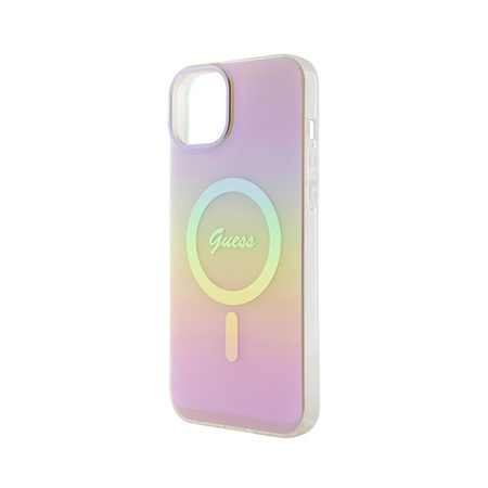 Guess IML Iridescent MagSafe - iPhone 15 Plus Tasche (Rosa)